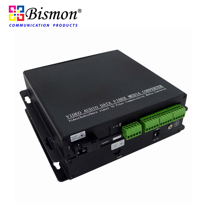 16-CH Audio unbalanced Converter Single fiber 20KM(SM), FC Connector